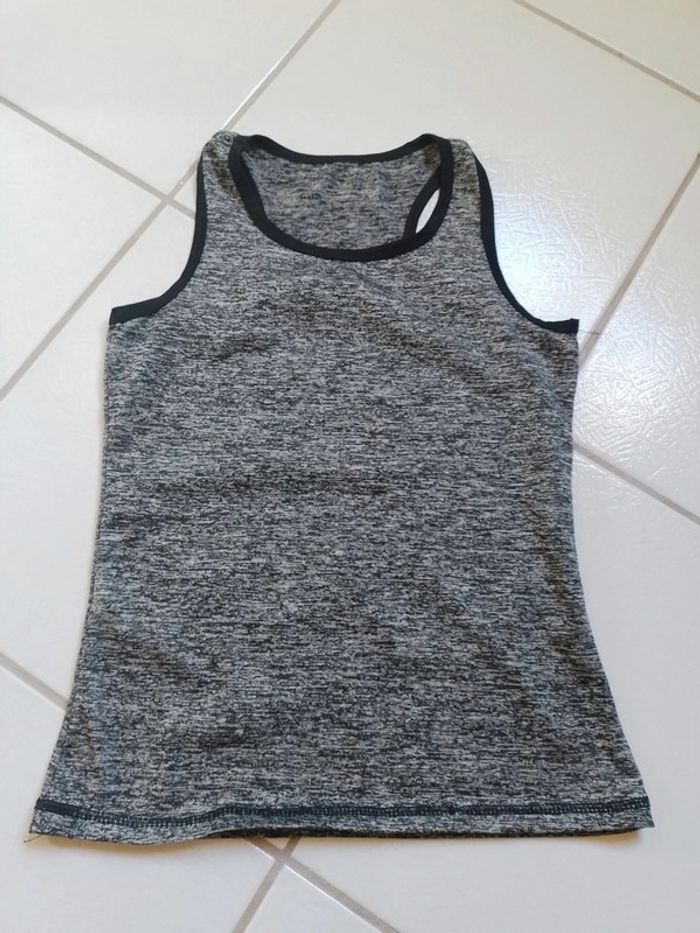 Débardeur de sport femme gris chiné - photo numéro 7