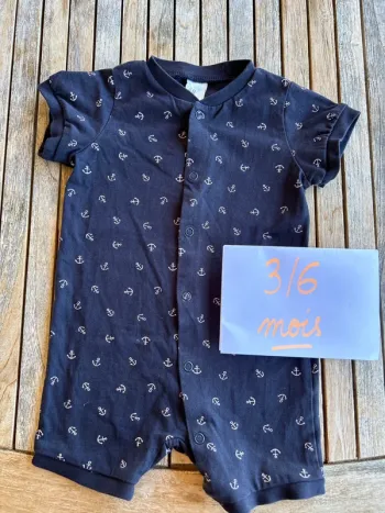 Combishort marine H&M - 3/6 mois