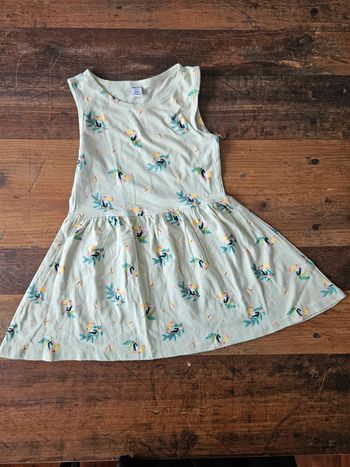 Robe verte imprimé toucan 4ans
