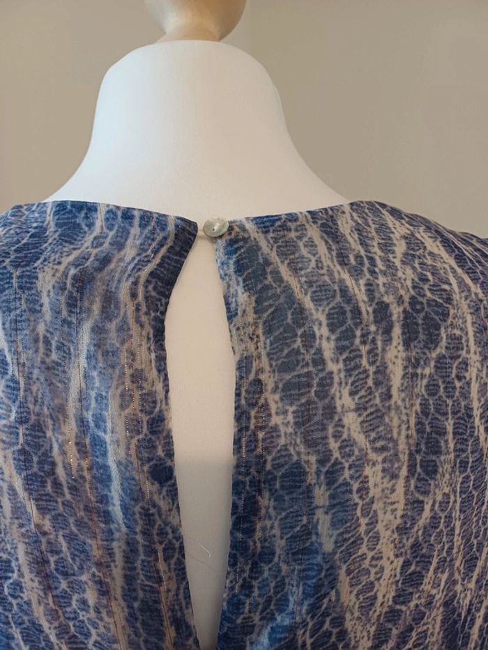 Robe cache-coeur bleue froncée Indefeir taille S/M 36/38 - photo numéro 9