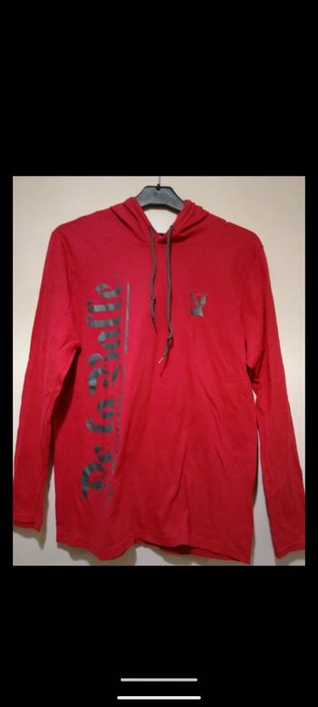 Sweat vintage rouge marque De la balle, année 1957. Taille M
