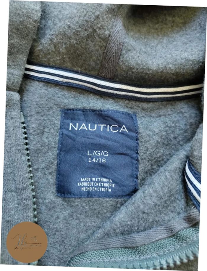 Veste zip à capuche Nautica avec écriture sur la manche - photo numéro 6