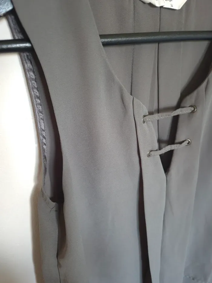 Débardeur blouse kaki naf naf taille XS - photo numéro 6