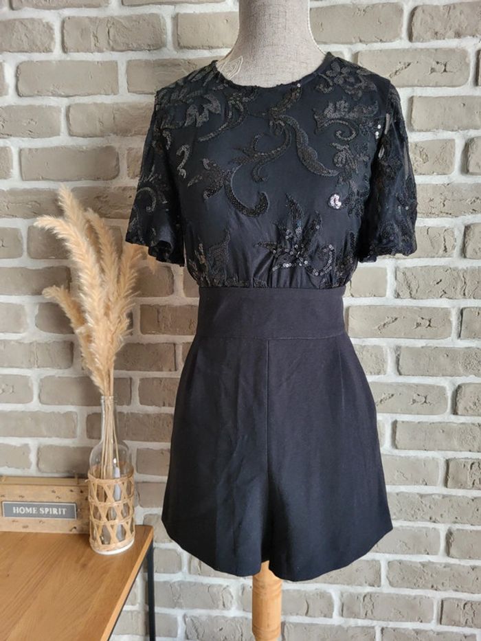 Magnifique combishort noire à sequins Etam - Neuve - photo numéro 8