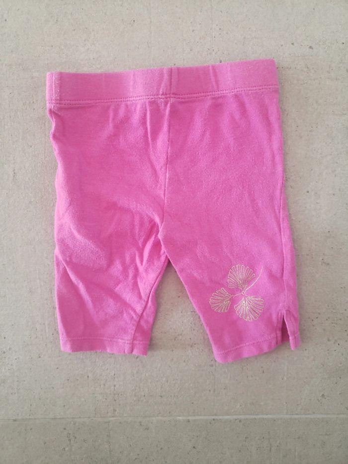 Pantacourt rose fleurs 9 mois - photo numéro 3