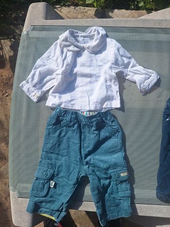 Ensemble pantalon bleu vert