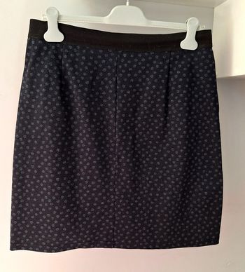 Jupe droite Bleu marine à pois Taille 42