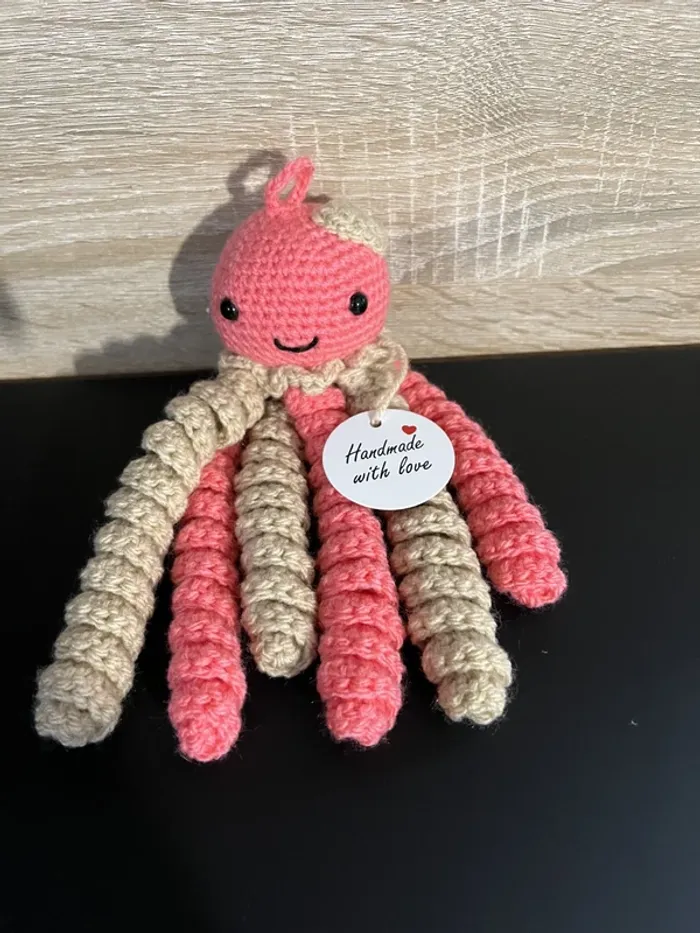 Lot de 2 Pieuvres au crochet * La maman et son bébé 💕* Naissance / 44 cm·Neuf avec étiquette - photo numéro 5