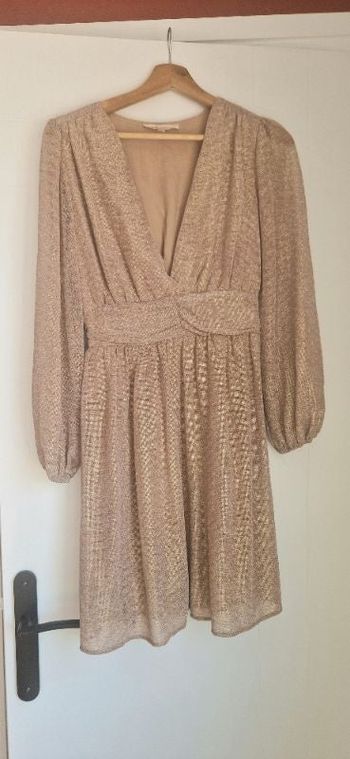 Robe à paillettes rose beige Maëlle