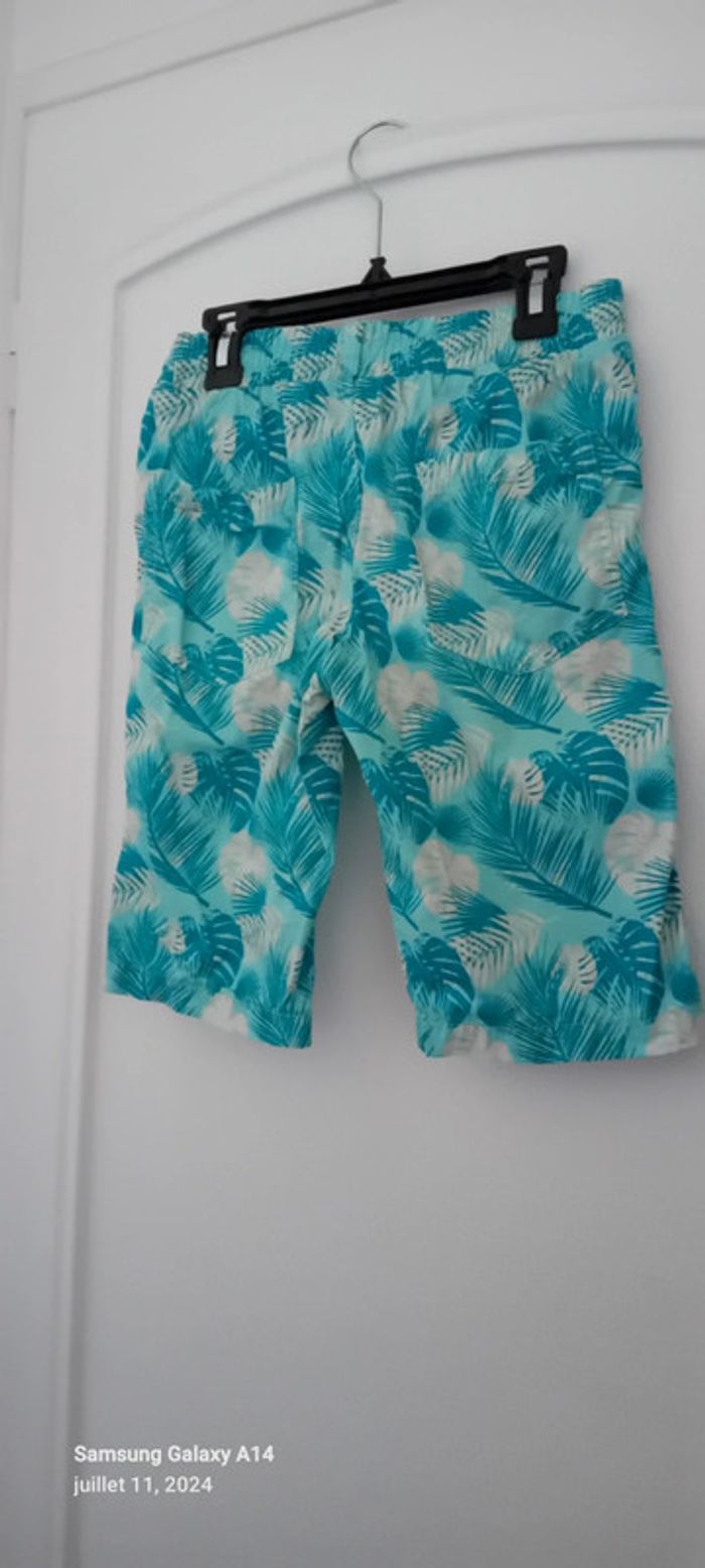Bermuda motif palmiers turquoise garçon 12 ans kiabi - photo numéro 12