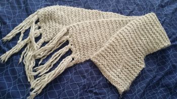 Écharpe beige très douce 2m laine