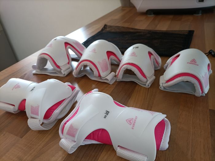 Kit roller de protection firefly 10-12 ans rose et blanc ados M - photo numéro 3