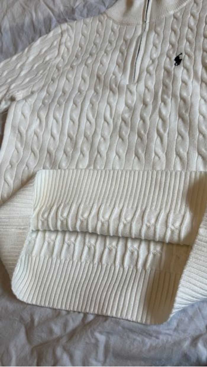 Zip torsadé Ralph Lauren blanc neuf - photo numéro 3