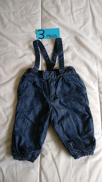 Salopette en jean doublée 2/4M