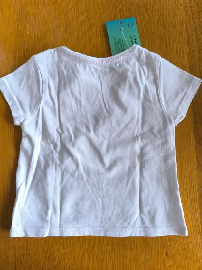 318494 Tee-shirt Mc blanc fille 12 mois obaibi - photo numéro 2