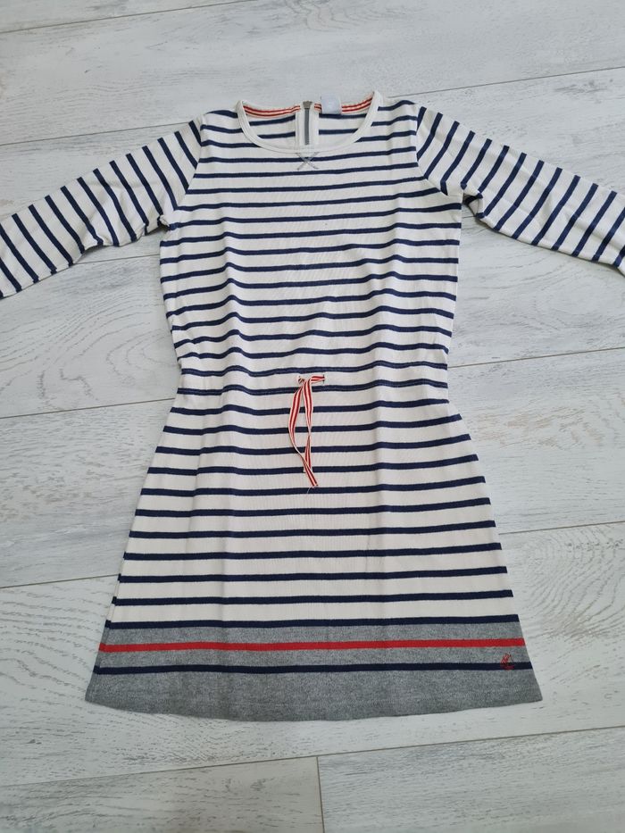 Robe pull marinière 10 ans fille Petit Bateau