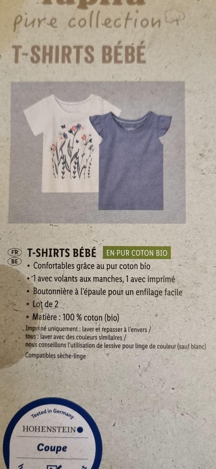 Lot 2 t-shirt bébé fille neufs - photo numéro 4