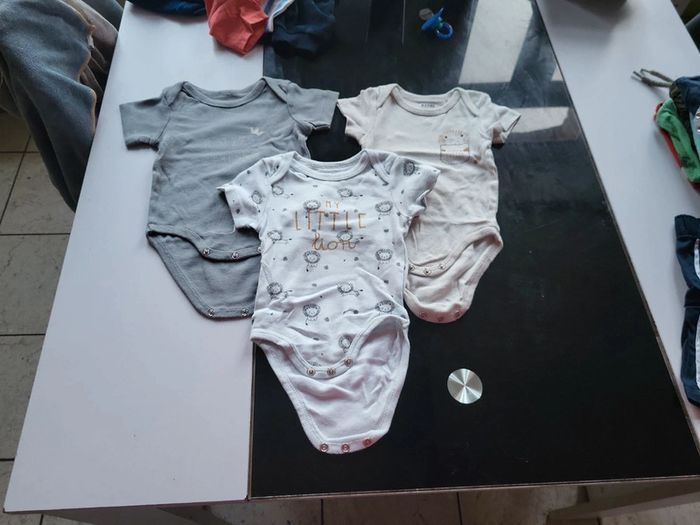 Lot de 3 bodys manches courtes taille 3 mois
