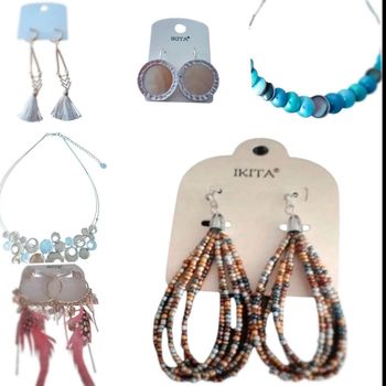 Lot 15  bijoux Ikita  boucles  d'oreilles, colliers, bracelet