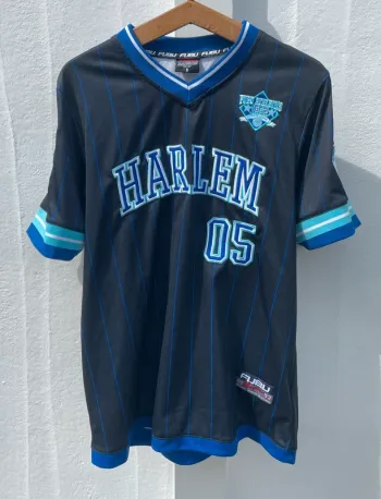 Fubu Baseball Harlem New York city vintage fully embroided jersey Mens M