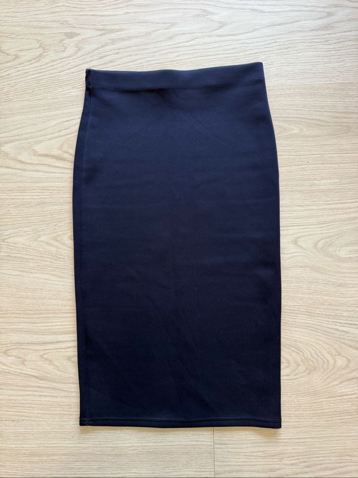 Jupe moulante longueur genou bleu marine boutique indépendante taille 36 S - photo numéro 2