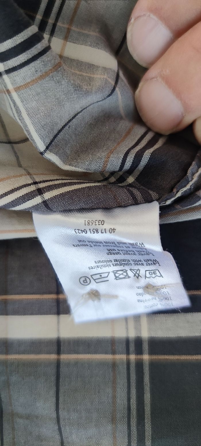 Chemise à carreaux à manches longues pour homme marque Gemo couleur noire et blanc taille L - photo numéro 5