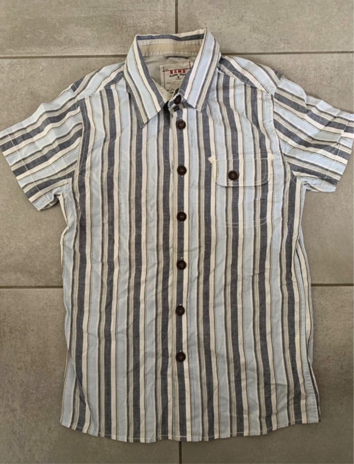 Jolie chemisette bleu et beige taille M