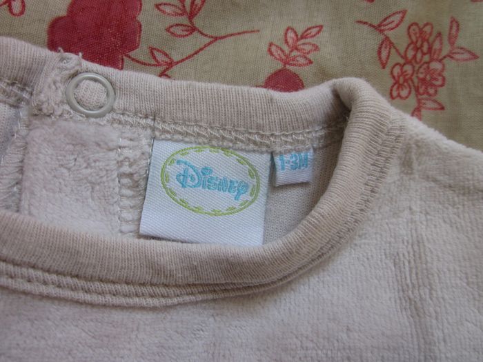 Pyjama velours beige Winnie l'Ourson 3 mois - photo numéro 4
