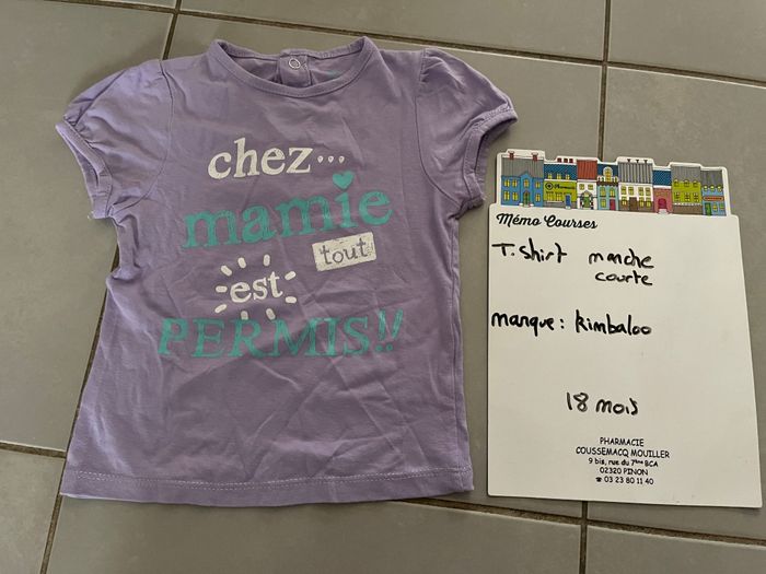 T shirt fille 18 mois