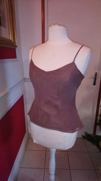 Débardeur marron satiné Angel Nina T42