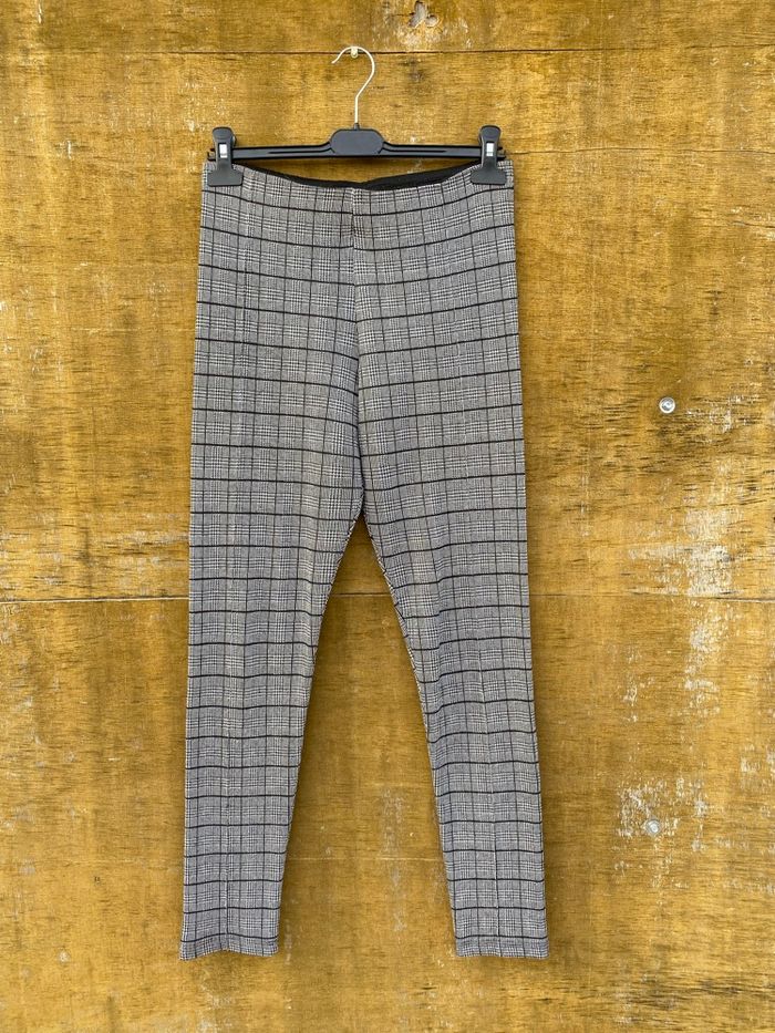 Pantalon tailleur gris et noir à carreaux Zara