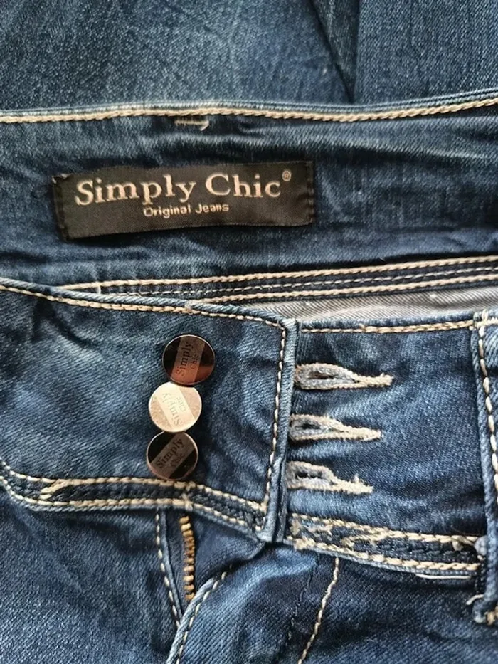 Jean marque Simply & Chic coupe skinny destroy ajusté, sculptant ,taille basse ,stretch - photo numéro 12