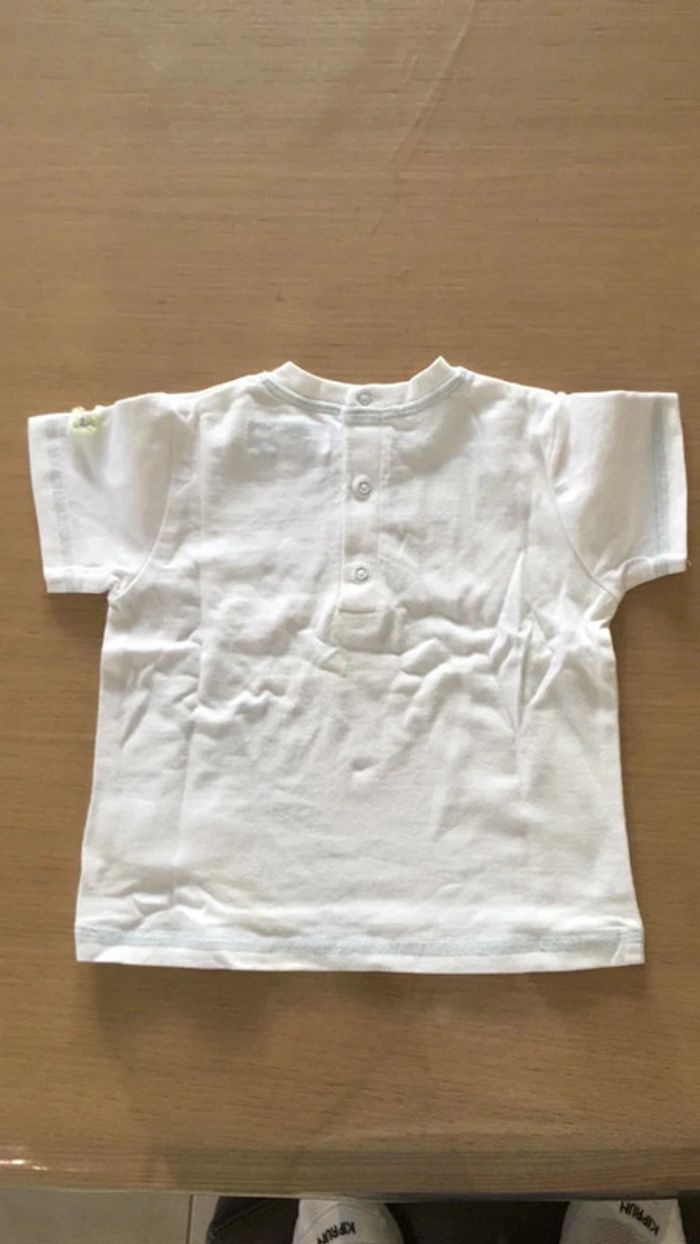 Tee shirt blanc Vertbeaudet 9 mois garçons - photo numéro 2