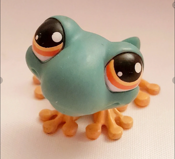Figurine Littlest Pet Shop Grenouille verte et orange