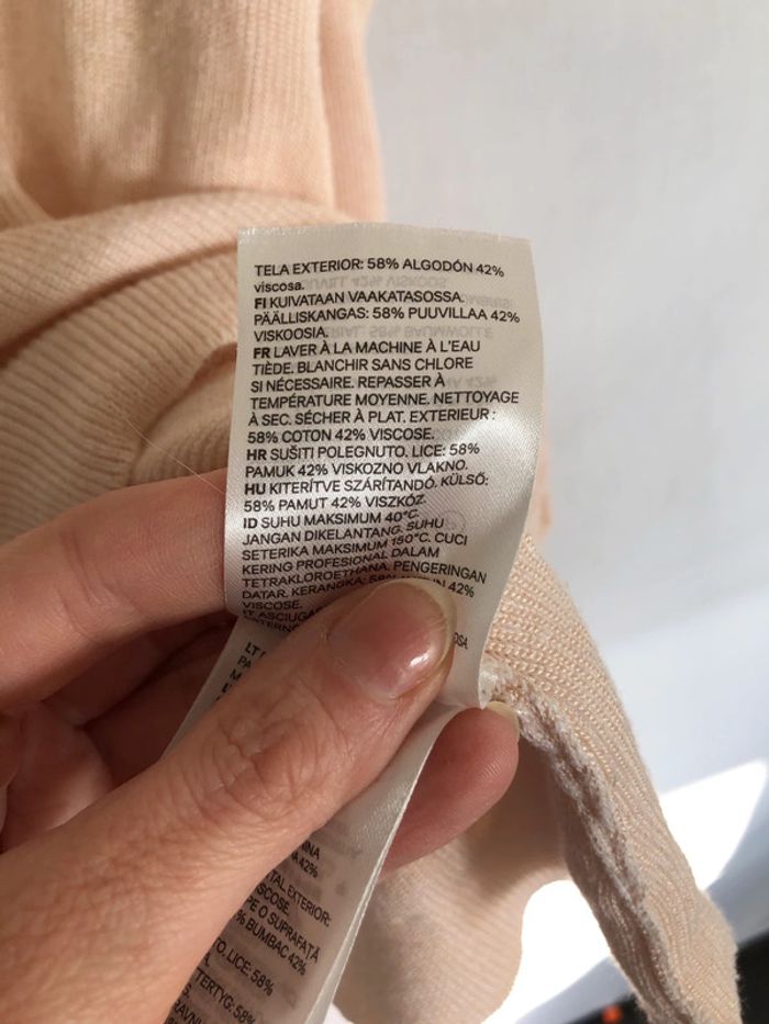 Haut rose pâle épaules dénudées volantées H&M bon état taille S / 36 38 - photo numéro 14