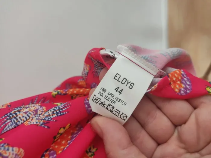 Blouse manches courtes volants rose fuschia motifs cactus colorés taille 44 Eldys neuve - photo numéro 8