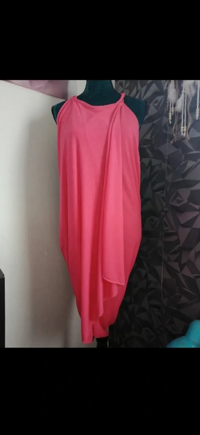 Robe de plage rose fluide Tissaia – Style paréo, taille unique, été / vacances - photo numéro 3