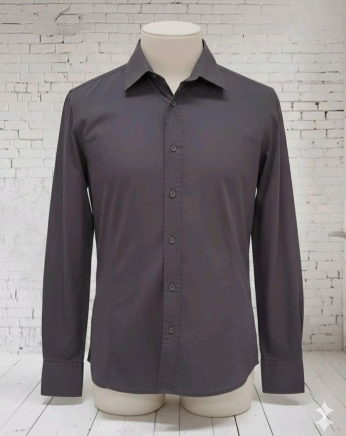 Magnifique chemise grise anthracite de cérémonie garçon 12A Antony Morato