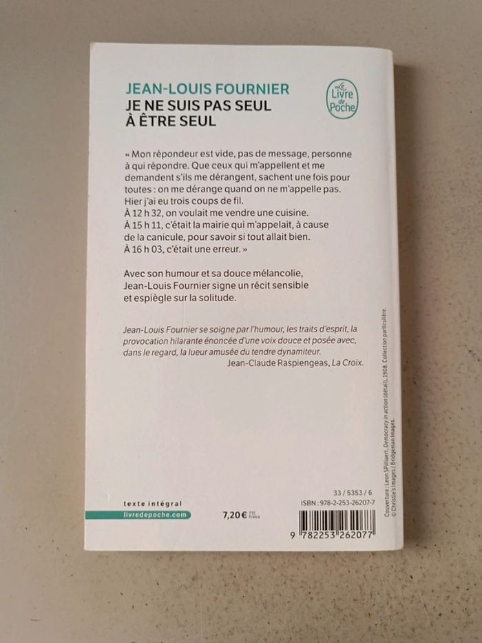 Jean-Louis Fournier je ne suis pas seul à être seul - photo numéro 2