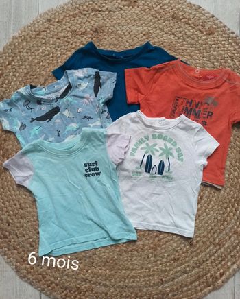 Lot t-shirt taille 6 mois