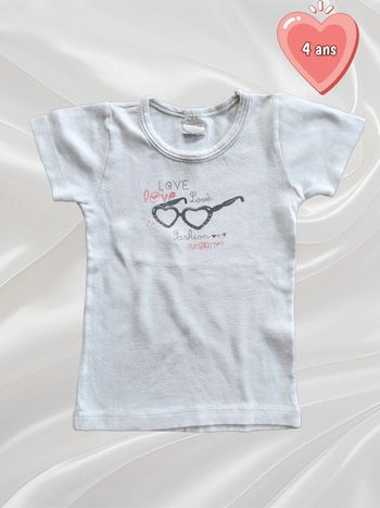 T-shirt blanc fille 4 ans