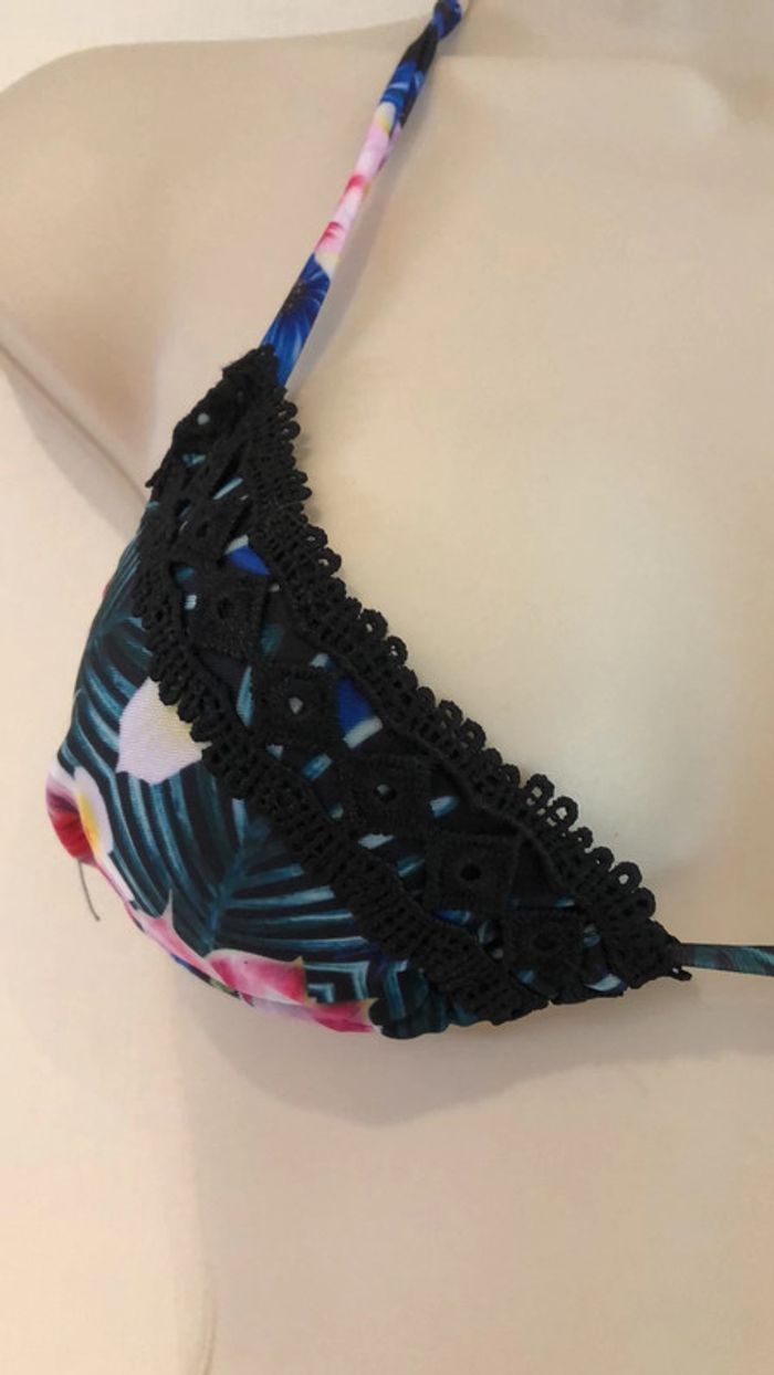 Maillot de bain taille 36 noir et multicolore broderie 2 pièces - photo numéro 20