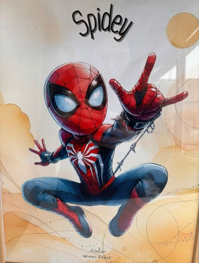 Cadre affiche Spidey format A3 - Spider Man - cadre inclus - pour enfant - photo numéro 3