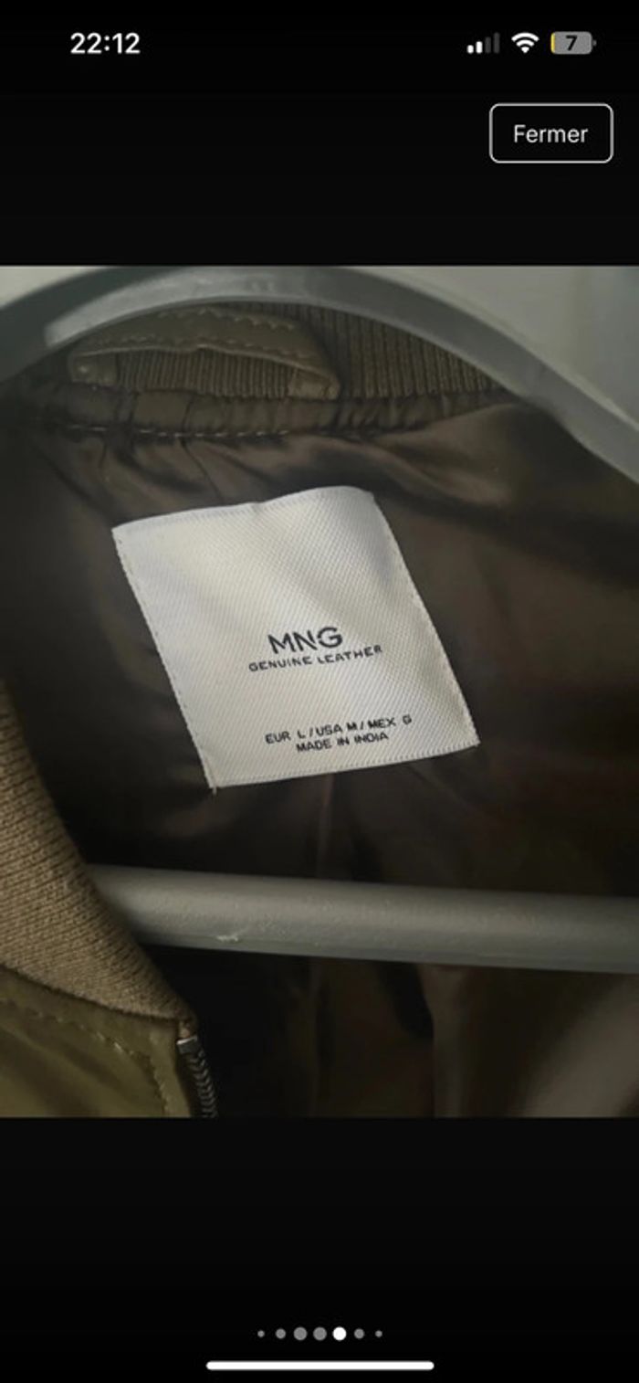 Blouson cuir Mango taille L neuf - photo numéro 6