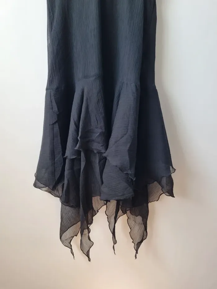Robe longue noir asymetrique année '90 - photo numéro 19