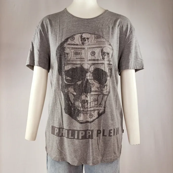 tshirt philipp plein vintage crâne gris coton L