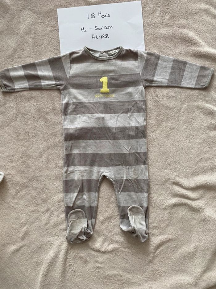 Lot 3 pyjamas chauds - Bout’chou et autre - 18 mois - TBE - photo numéro 2