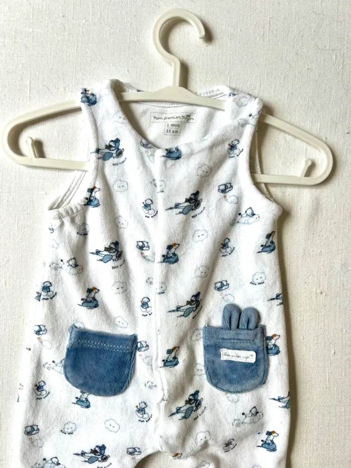 Lot Sergent Major 1 mois – Mon Premier Major – pyjama + veste velours + 2 bodys assortis - photo numéro 10