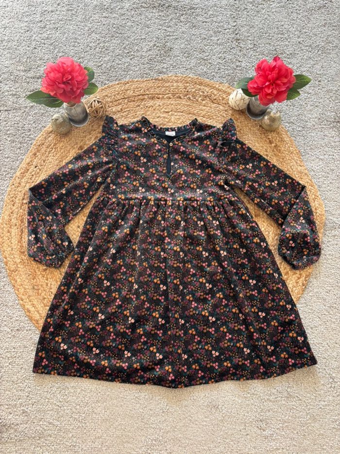 🌺Robe manche longue fleurie effet velours Taille 12ans/152cm🌺