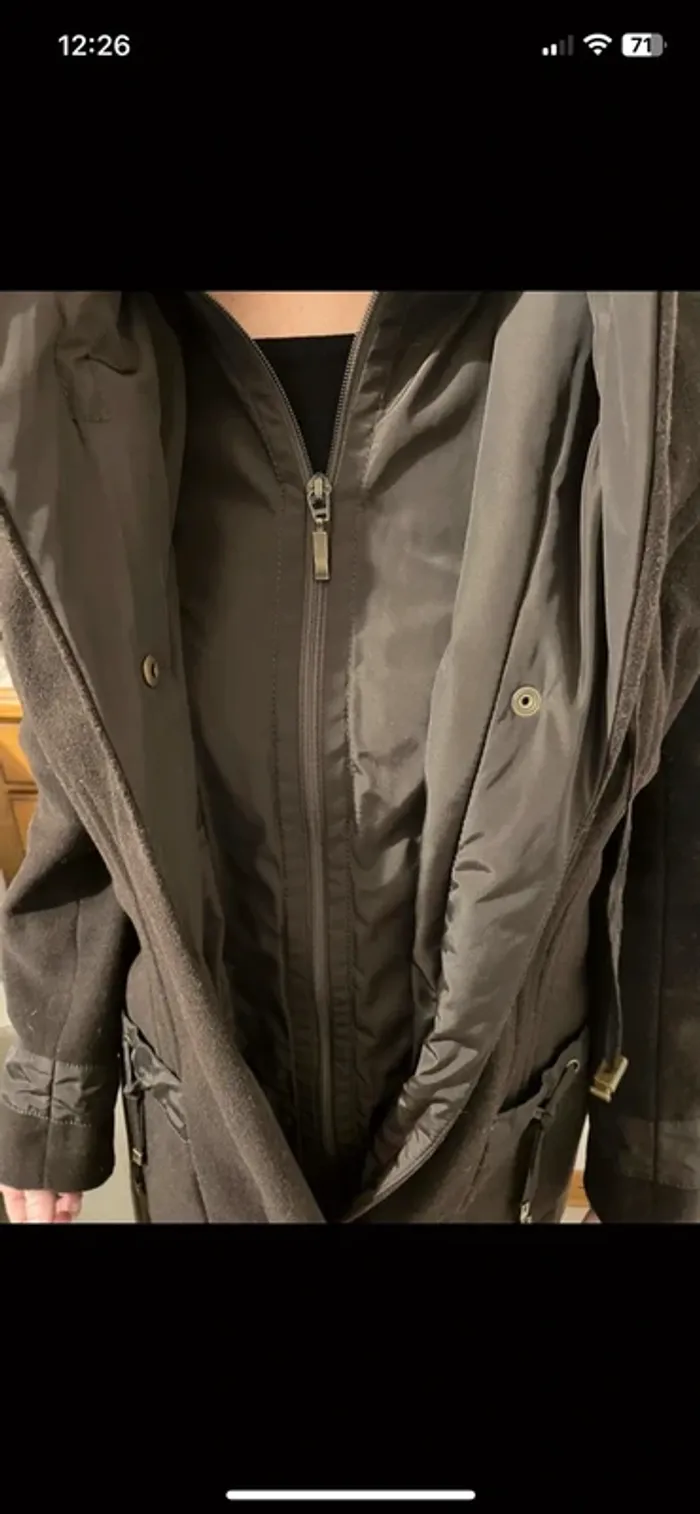 Manteau marron chaud avec capuche affinités - photo numéro 5